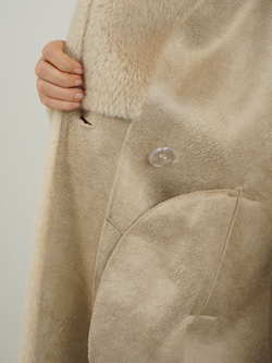 Шуба женская чебурашка тедди из эко меха, бежевая, SilverFox