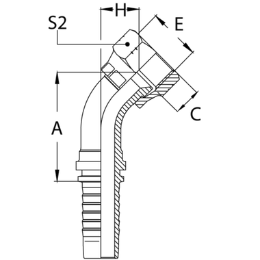 Фитинг DN 20 JIC (Г) 1.3/16 (45)