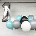 Шар (40"/102 см) Цифра, 1, Серебро, в упаковке