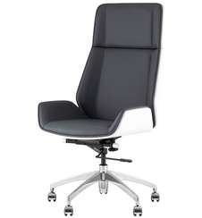 Кресло руководителя Crown серо-голубое