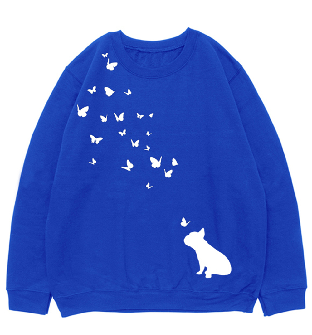 Свитшот "Французский бульдог и бабочки"