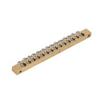 Шина ноль-земля 14 отверстий без изолятора крепеж по краям 6х9 мм