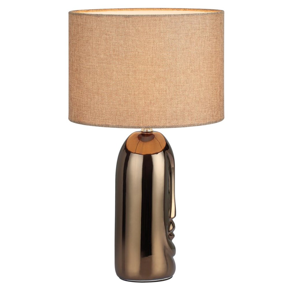 8149/1T MODERNI LN26 474 бронза/бежевый, керамика/текстиль Настольная лампа Е27 1*60W 220V AKIVI