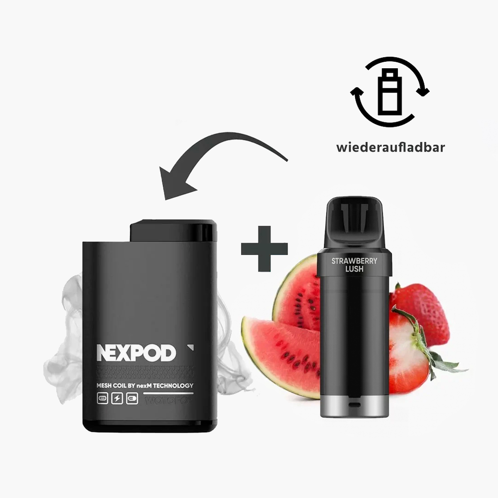 nexPOD Prefilled Pod Kit 5000 - Strawberry Lush (5% nic)