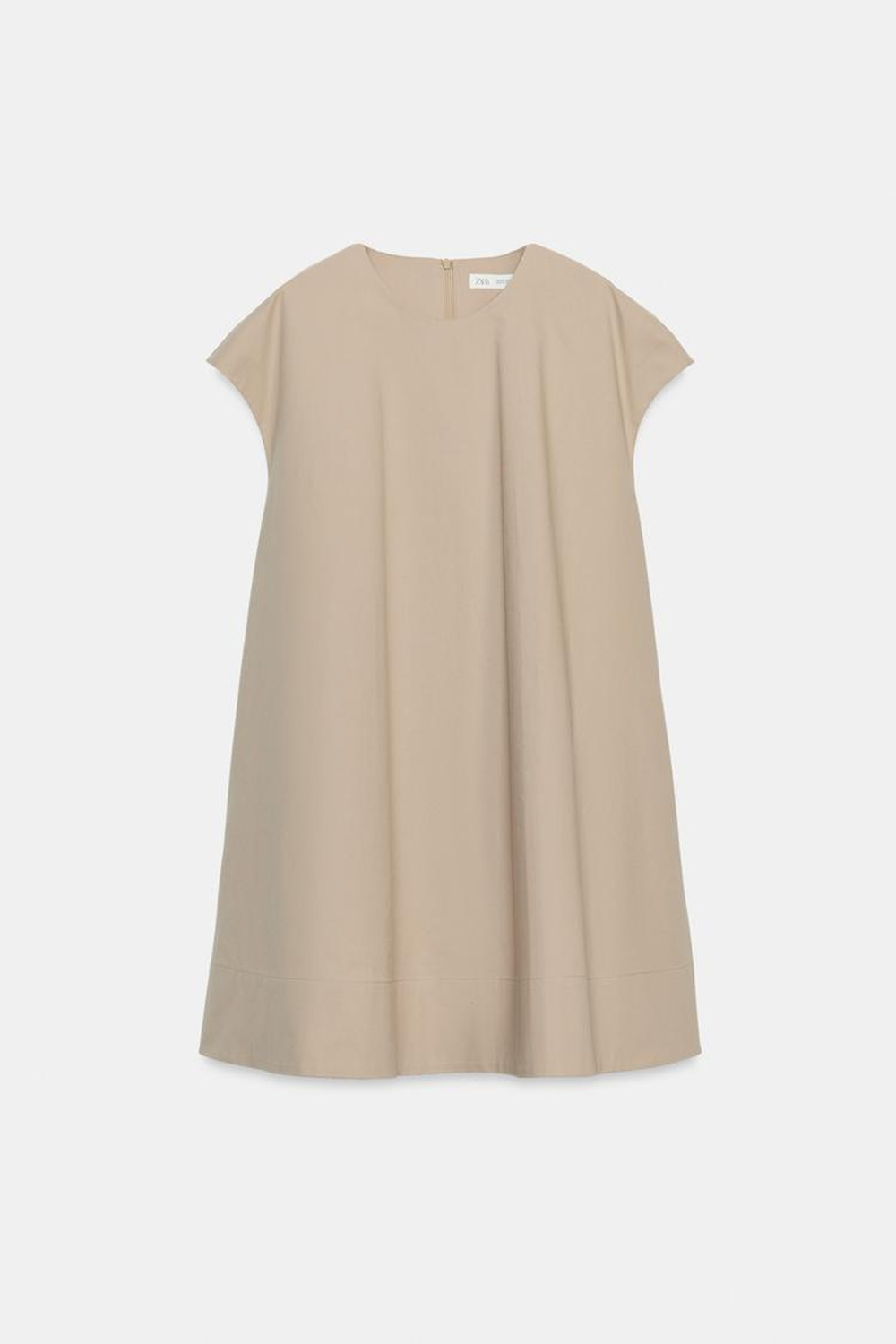 ZARA КОРОТКОЕ ПЛАТЬЕ — ZW COLLECTION, СВЕТЛЫЙ ЖЕЛТО-КОРИЧНЕВЫЙ