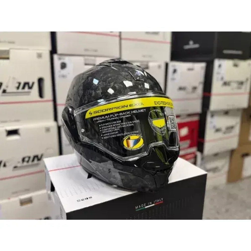 флип-бэк SCORPION EXO-TECH EVO Onyx Carbon Glossy