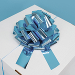 Бант-шар в голубом цвете, металлик, 21 см/ 36 см