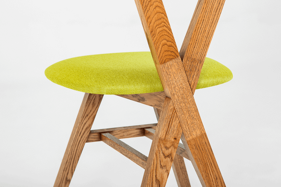 Стул Твист (дуб/светлый дуб с коричневой патиной/ткань 2-100 SWEET green)