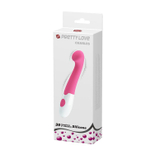 Розовый вибратор Charles с загнутой головкой - 17,2 см.