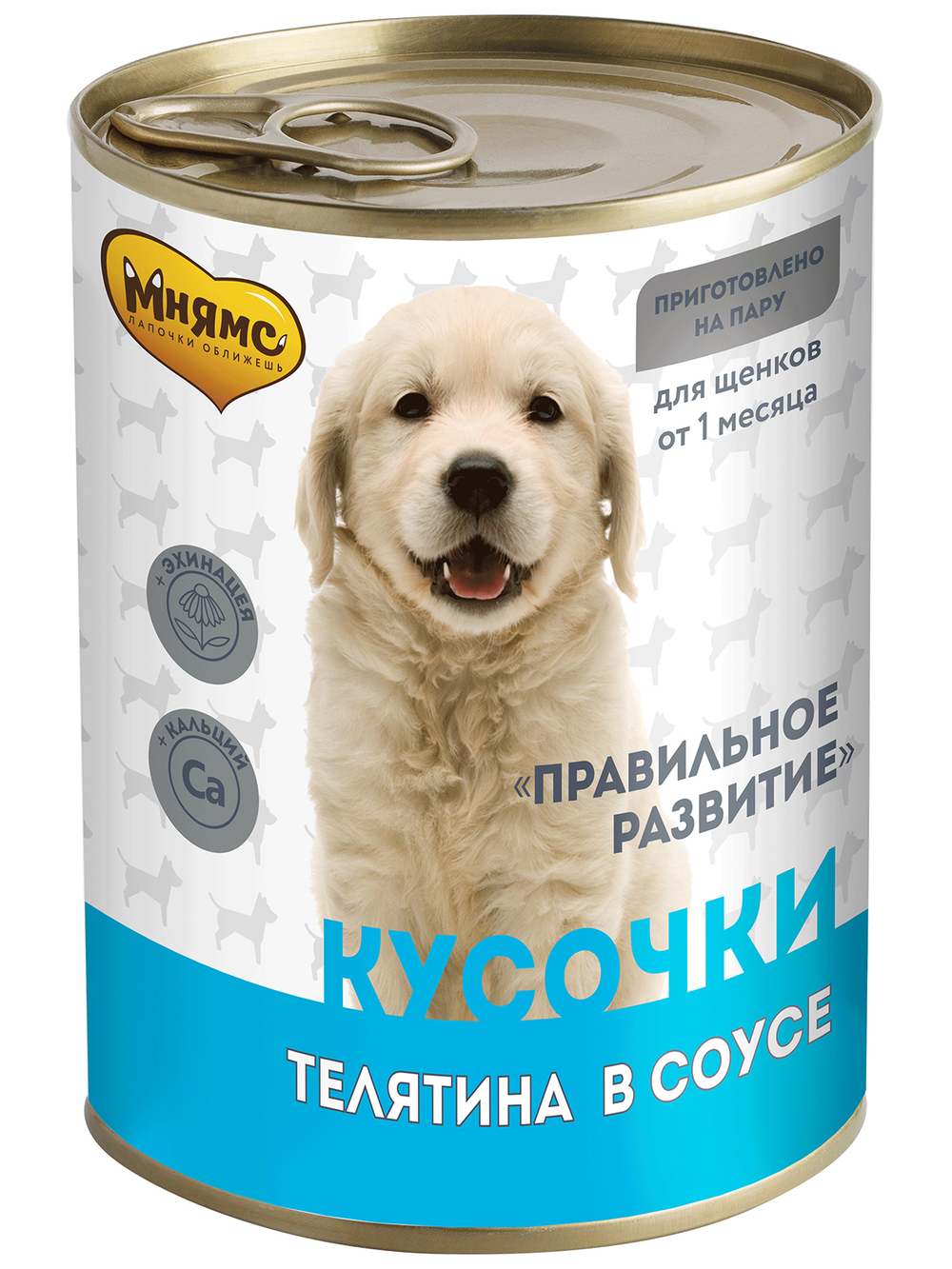 Влажный корм Мнямс На каждый день Кусочки в соусе с телятиной для щенков «ПРАВИЛЬНОЕ РАЗВИТИЕ» 400 г