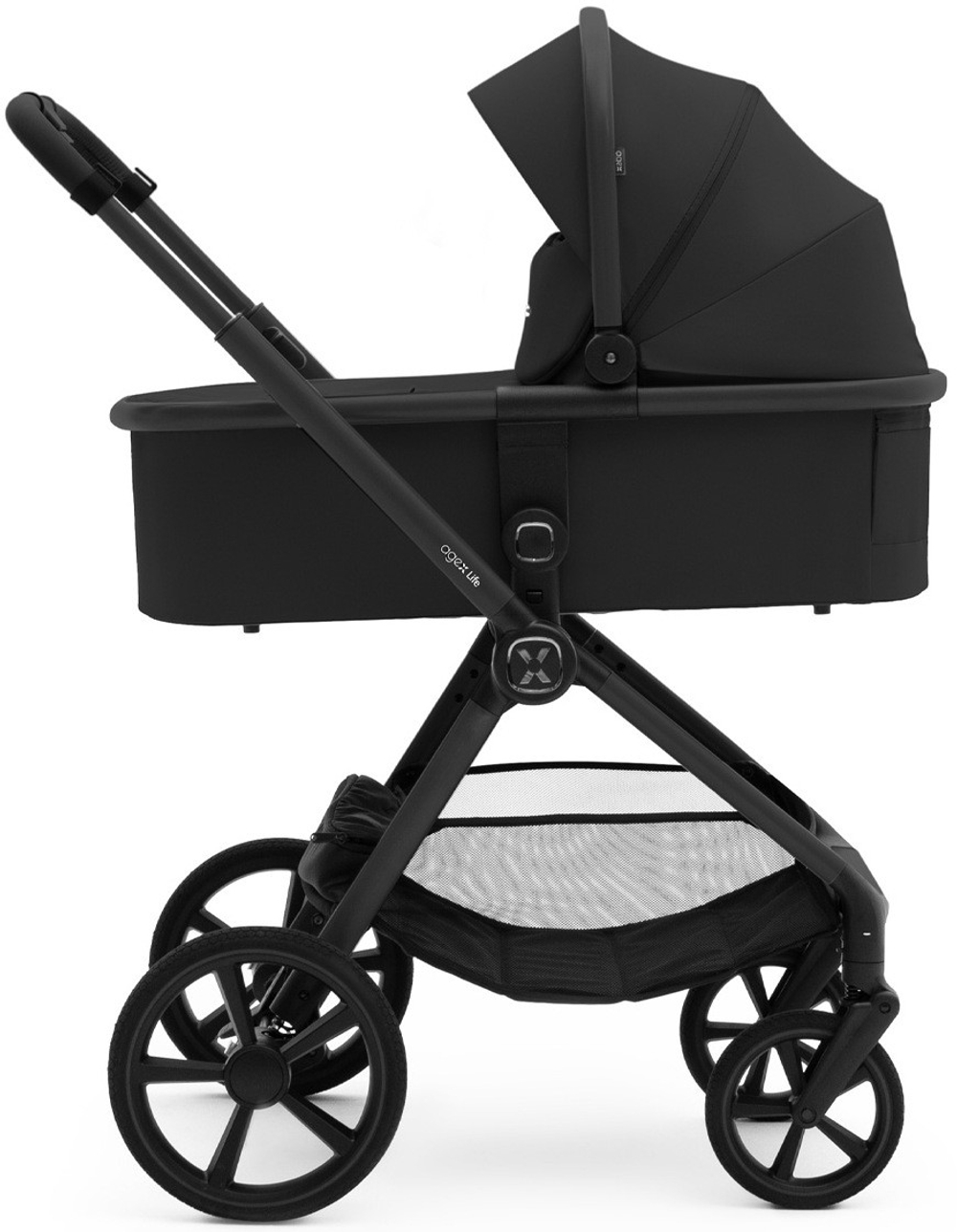Коляска Agex Life 3 в 1 матовая рама с автокреслом i-Safe Black ALB583 Black (Черный)