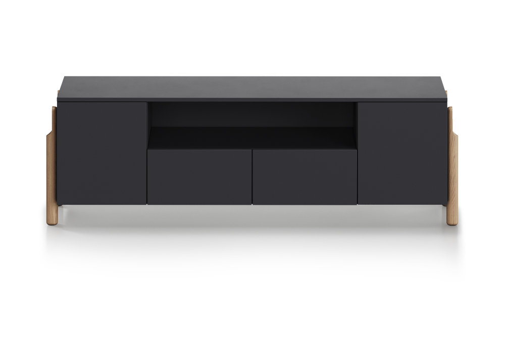 Тумба Basic под ТВ с нишей ширина 170 см (черный)