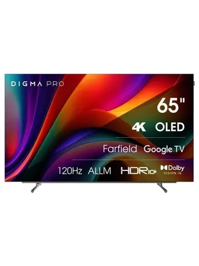 Телевизор OLED Digma Pro 65" OLED 65M Google TV Frameless черный/серебристый 4K Ultra HD 120Hz DVB-T DVB-T2 DVB-C DVB-S DVB-S2 USB WiFi Smart TV