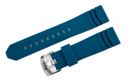 Силиконовый ремешок для часов Субмарина SSN-571 / 22 мм / синий / полированная пряжка