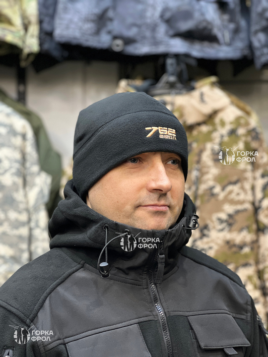 Флисовая теплая шапка мужская 7.62 Gear, Черный