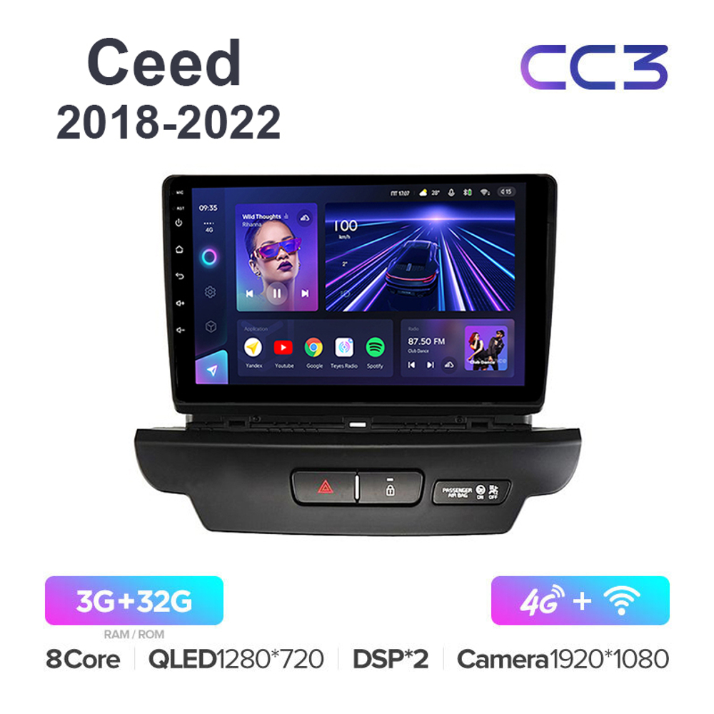 Teyes CC3 9"для Kia Ceed 2018-2022