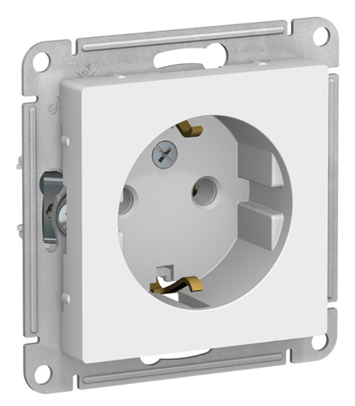 Розетка 1-м СП AtlasDesign 16А IP20 с заземл. механизм бел. SE