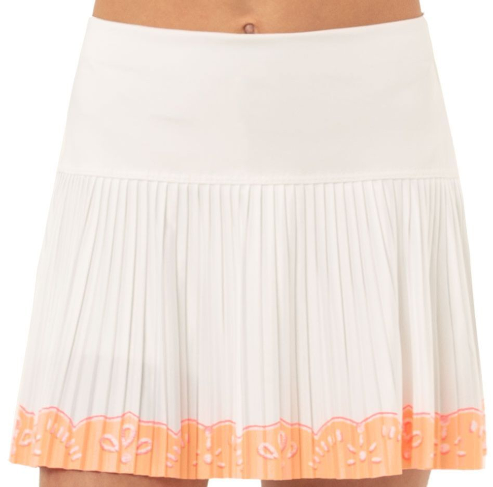 Юбка для девочки теннисная Lucky in Love Girls Eyelet Go Border Pleated Skirt - white/orange frost