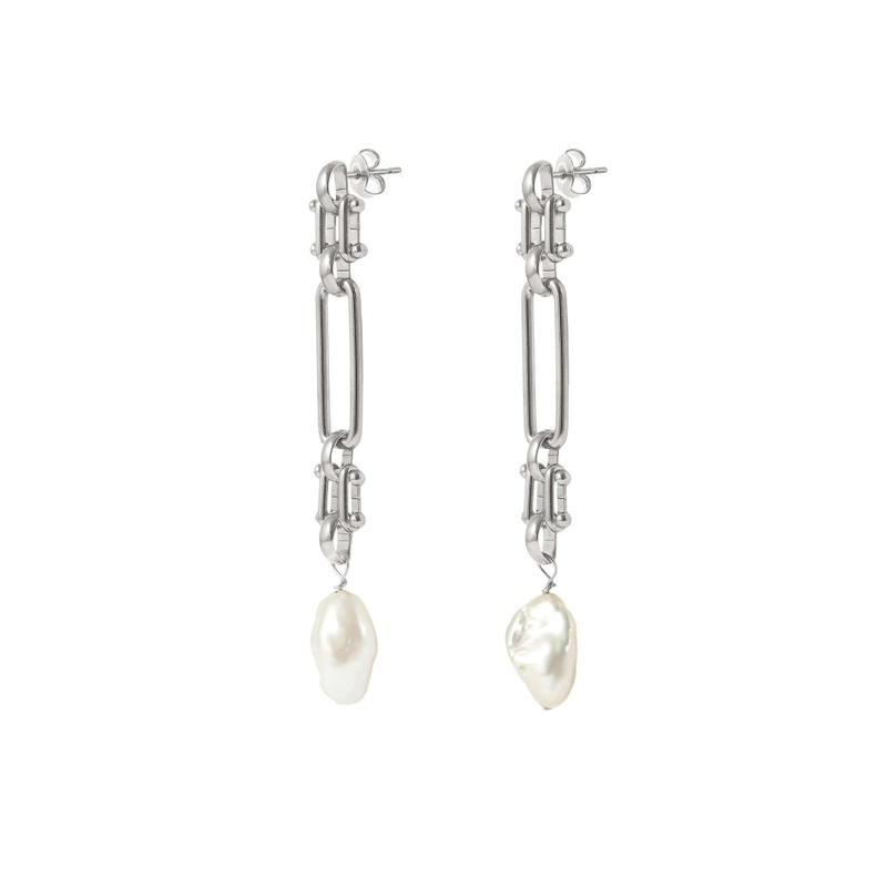 Серьги Серебряный Барочный Жемчуг