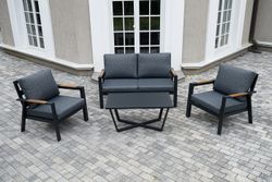 "Орхидея" лаунж-зона 4-местная из алюминия, цвет темно-серый