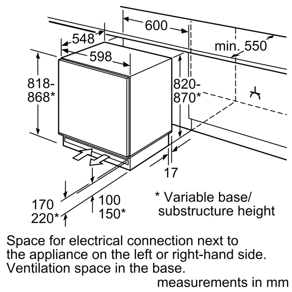 Встраиваемая морозильная камера Bosch GUD 15 ADF0