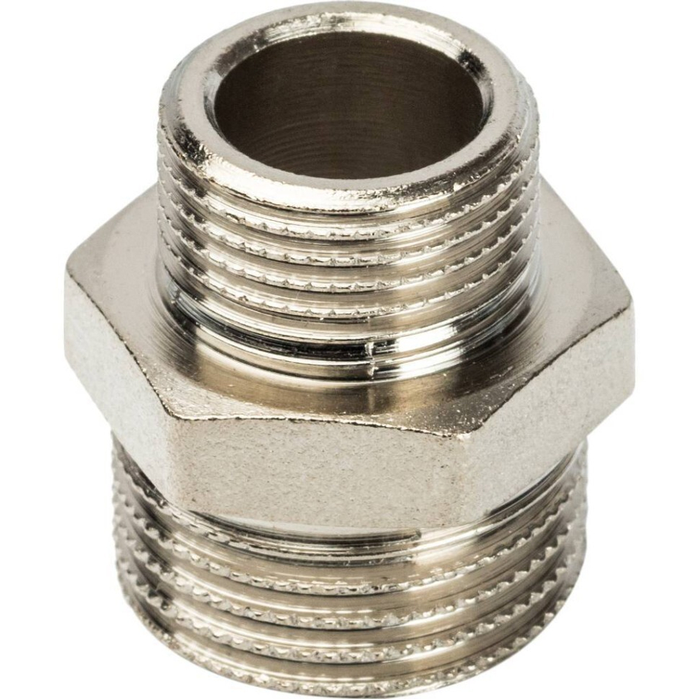 Ниппель НН переходной никелированный 1/2X3/8 STOUT