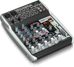Behringer QX1002USB аналоговый микшер, 10 каналов, 2 мик. + 4 лин. стерео, 1 AUX, DSP FX Klark Teknik, USB-audio, Main L/R- Jack, 2 компрессора