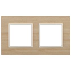 14-5302-11 ЭРА Рамка на 2 поста, дерево, Эра Elegance, клён+сл.кость