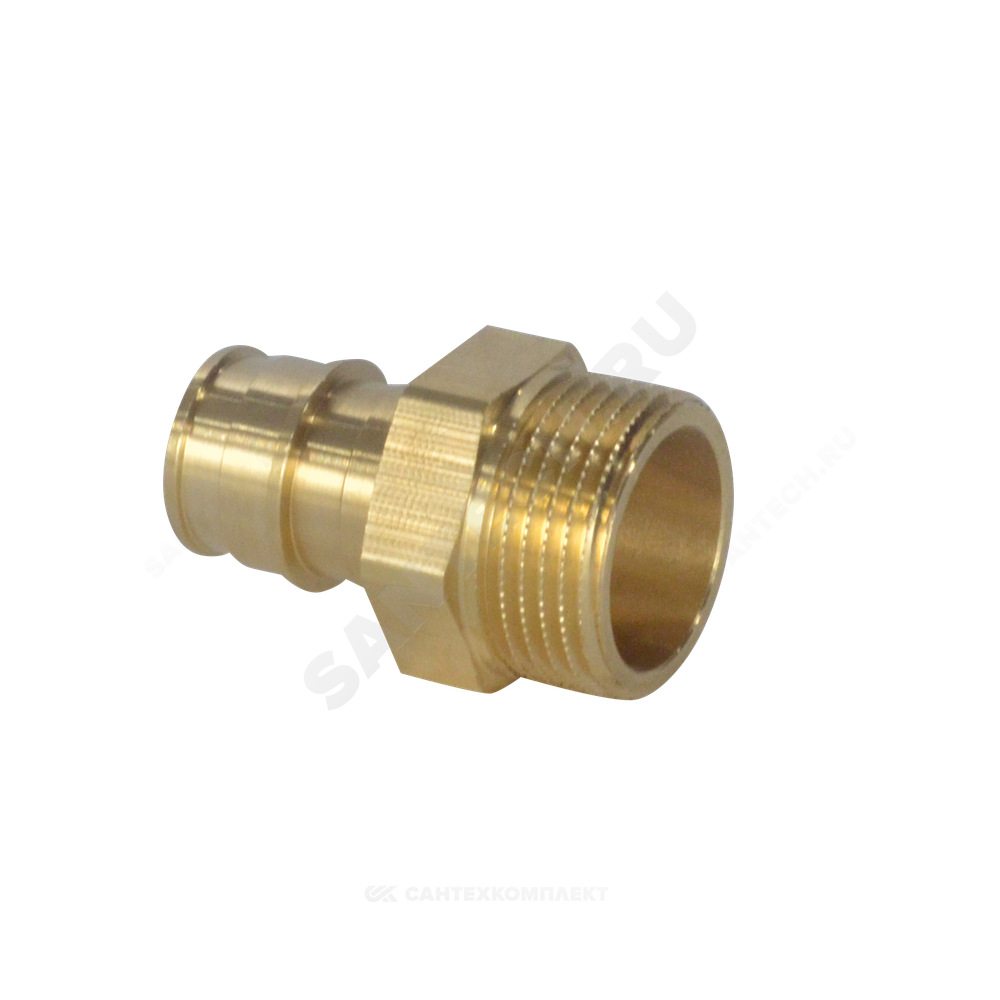Муфта для PE-X труб радиальная латунь Дн 25х1/2" НР РОС