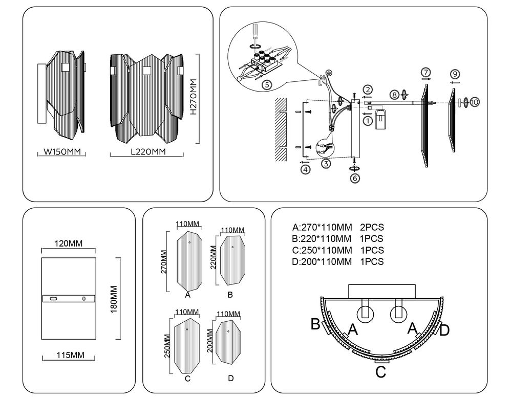 Ambrella Настенный светильник Crystal LH31257