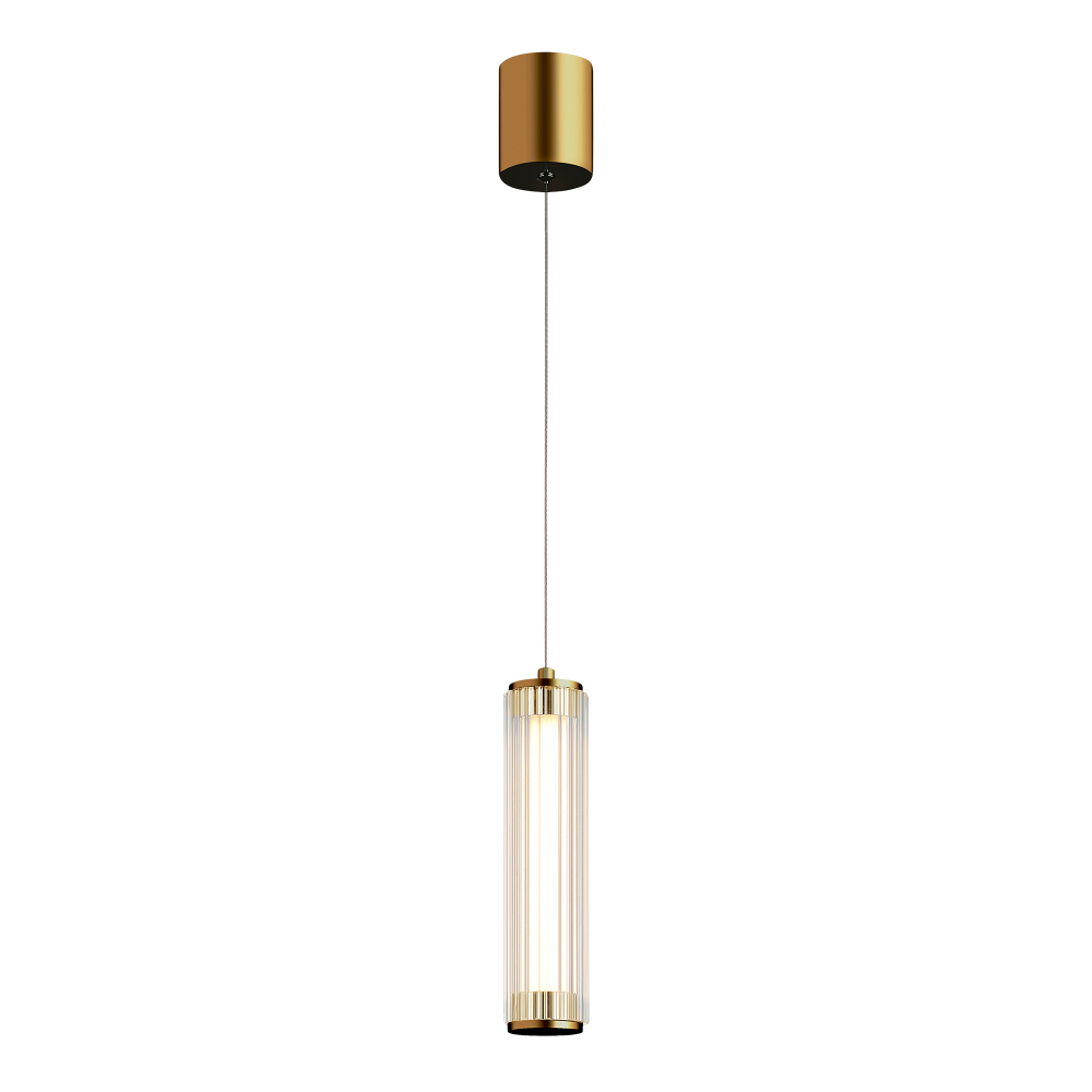 SL6224.303.01 Светильник подвесной ST-Luce Латунь/Прозрачный LED 1*8W 4000K BAMBOO