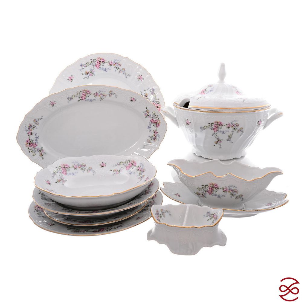 Столовый сервиз на 6 персон Bernadotte Дикая роза золото 27 предметов