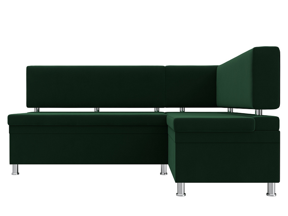 Диван кухонный угловой Стайл правый угол, Зеленый, Велюр, 111657