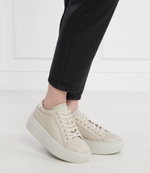 Кожаные кроссовки flatform cupsole lace up lth Calvin Klein - бежевый(HW0HW01892)