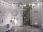Душевое ограждение Ambassador Forsa 17021108AX-80AX (130х80х200) прямоугольник,хром,стекло прозрачное,раздвижная,2 места