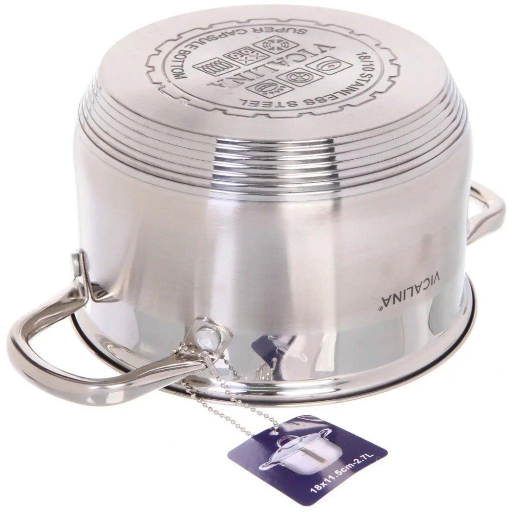 Кастрюля из нержавеющей стали VICALINA 2,7л, индукция, VL-1073