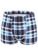 Мужские хлопковые трусы-боксеры в клетку (Размер: M) (Цвет: зеленый с черным)