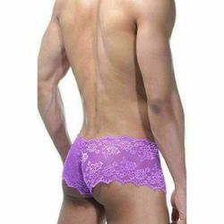 Мужские трусы хипсы фиолетовые кружевные La Blinque LB15213