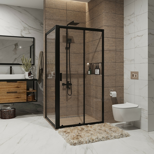 Душевой уголок Niagara Nova 90х80 NG-82-9AB-A80B профиль Черный стекло прозрачное