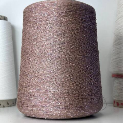 LUNAR - Lanificio dell Olivo S.p.A.; 70% вискоза, 15% люрекс, 15% п/а; 3500м/100гр; col. 1389, цвет: розово-бежевая нить, серебристый люрекс