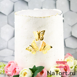 Бабочки из акрила для декора, золотые, 10 шт