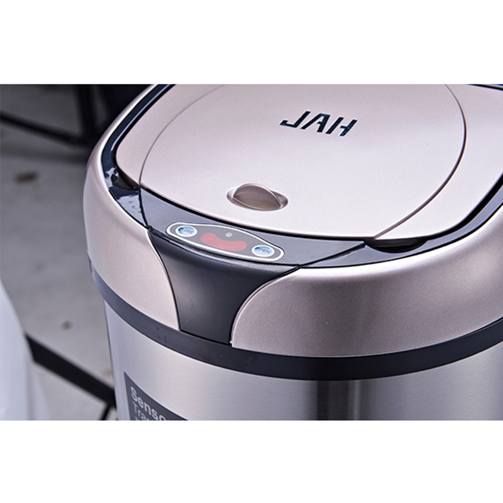 Ведро для мусора сенсорное, круглое, нерж, внутр ведро, Foodatlas JAH-9110, 6 л