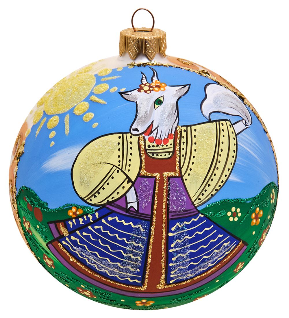 Элита НФШ-1481/1 Ел.украшение Шар «Козочка в сарафане» 100 мм