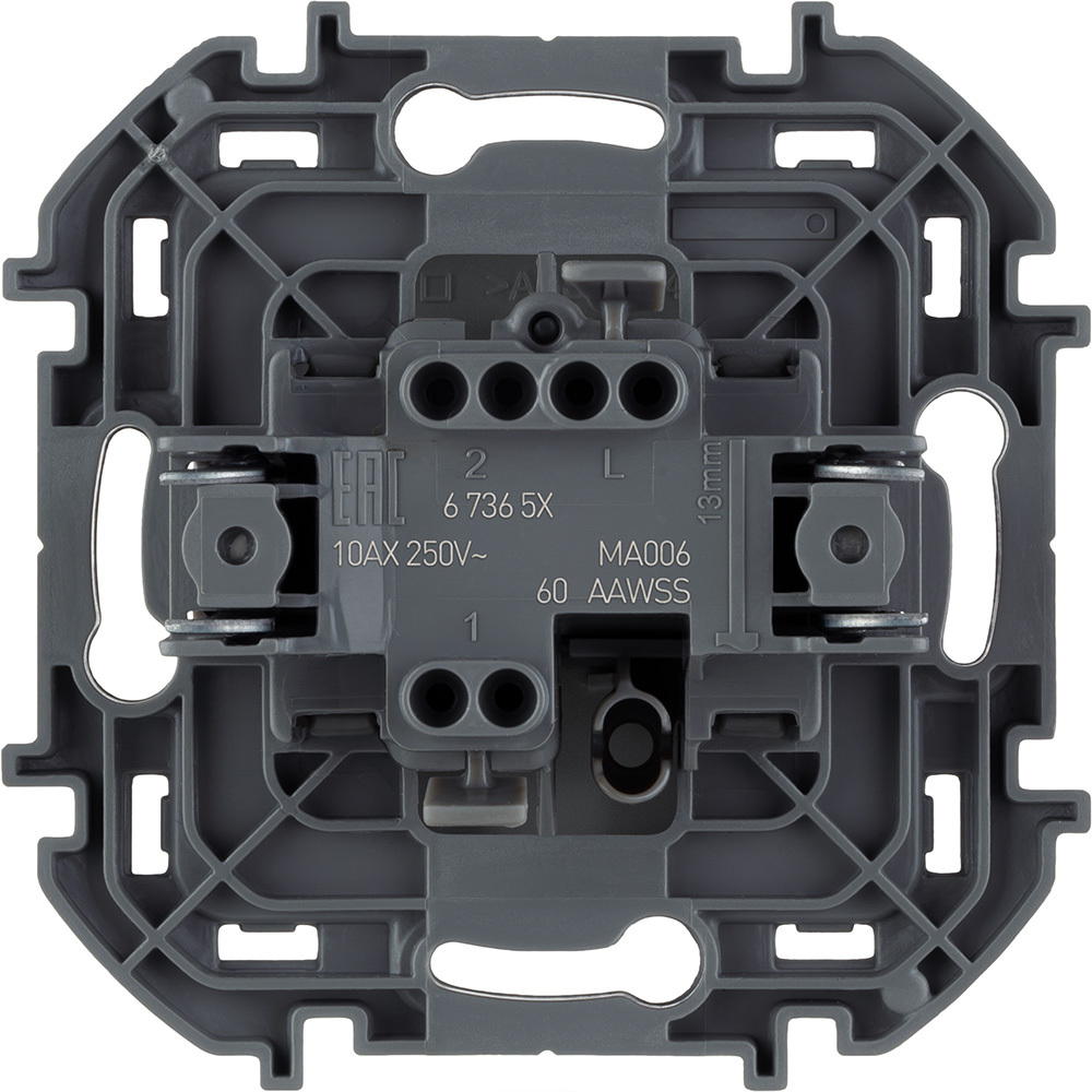 Переключатель 1-клавишный 10А 250В алюминий Inspiria Legrand