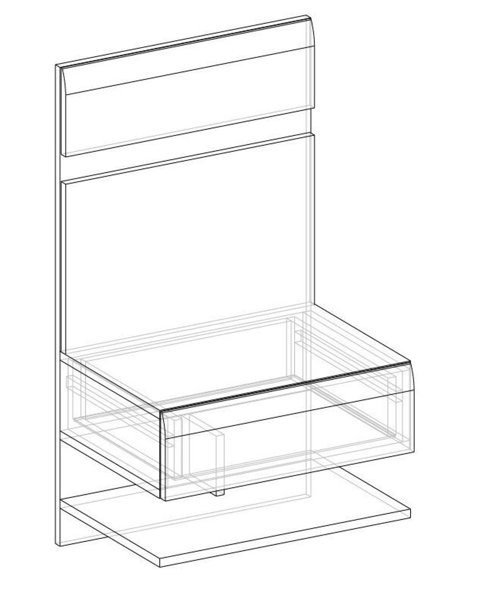 Коллекция Ультра Тумба прикроватная №2 (1шт) Белый/Белый гл. (набор)