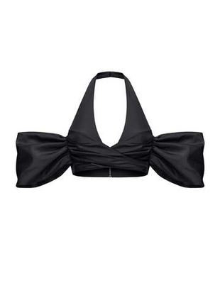 Драпированный укороченный топ из тафты