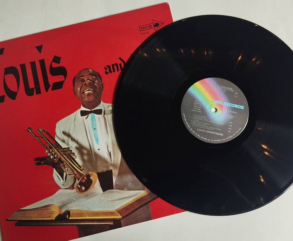 Винтажная виниловая пластинка LP Louis Armstrong And The All Stars With The Sy Oliver Choir Louis And The Good Book (France 1978)