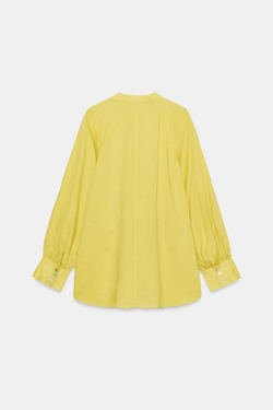 ZARA СВОБОДНАЯ РУБАШКА С РАМИ — ZW COLLECTION, ЖЕЛТЫЙ