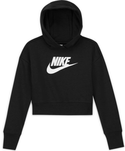 Кофта для девочки теннисная  Nike Sportswear FT Crop Hoodie G - black/white