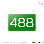 Номер на дверь 488, табличка на дверь для офиса, квартиры, кабинета, аудитории, склада, зеленая 120х70 мм, Айдентика Технолоджи